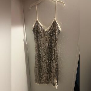 Wild Fable Sequin Dress with Lace